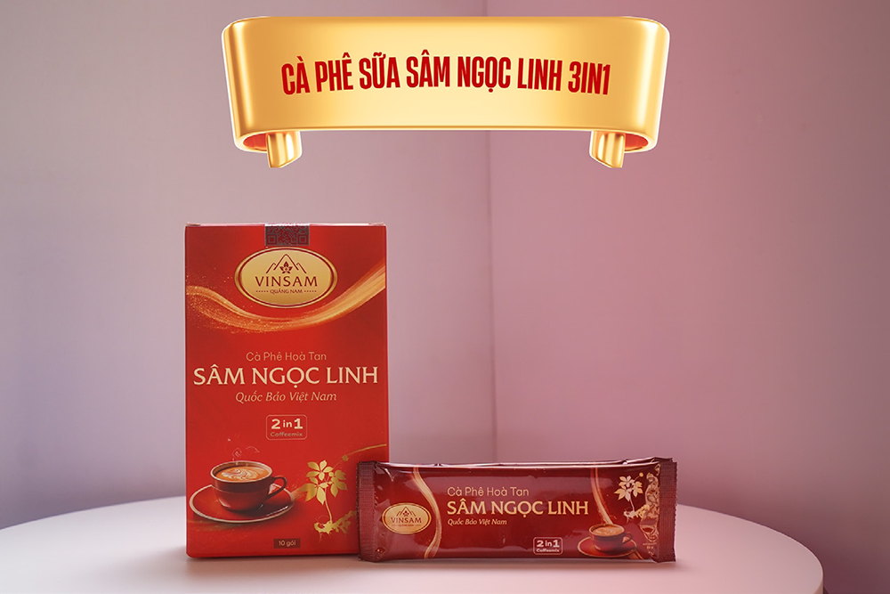 Cà phê sâm Ngọc Linh 3in1 hộp 10 gói