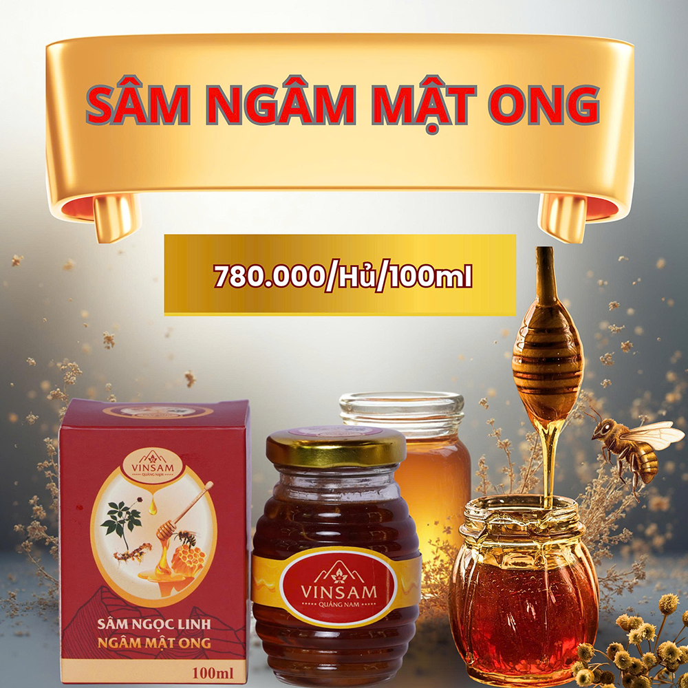 Mật ong ngâm sâm hũ 100ml
